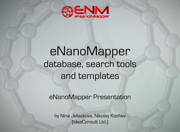eNanoMapper database, search tools and templates